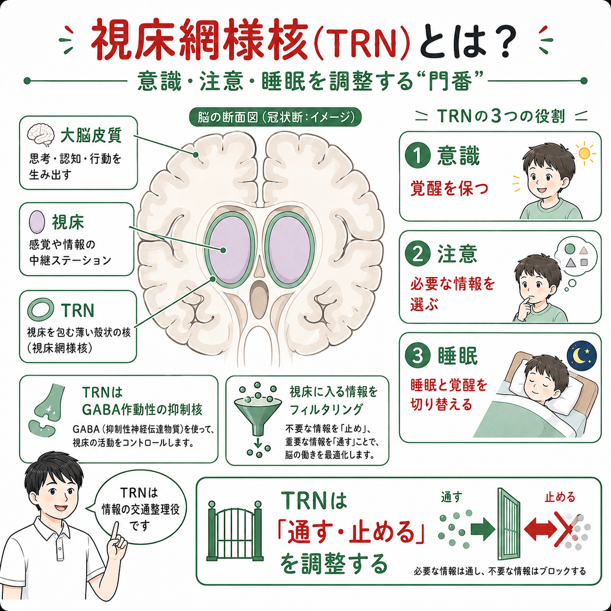 2026年版】視床網様核の役割とは？ 睡眠・意識・心理への影響を徹底