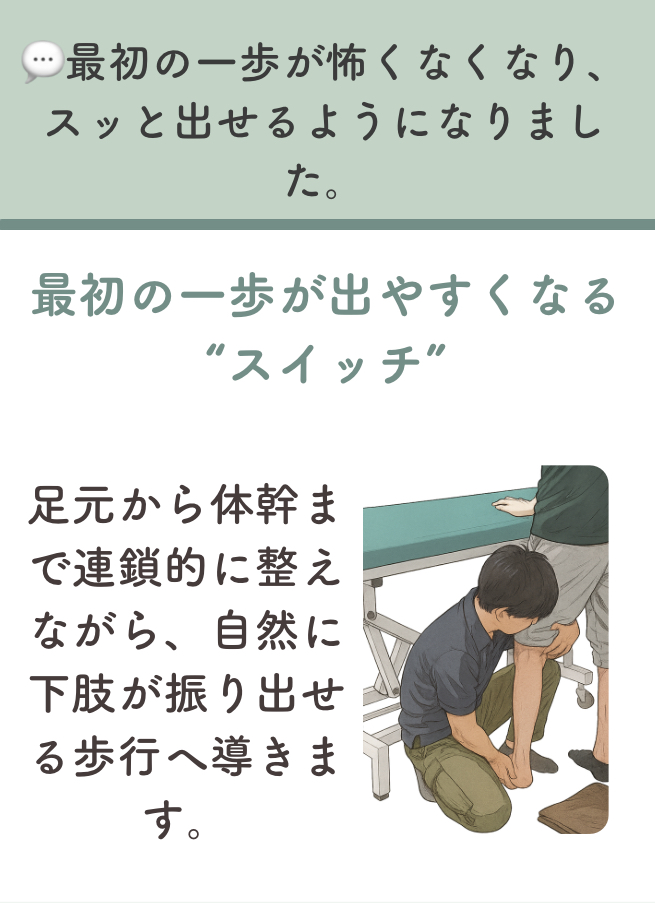 セラピー内容5:方向転換・後退の練習