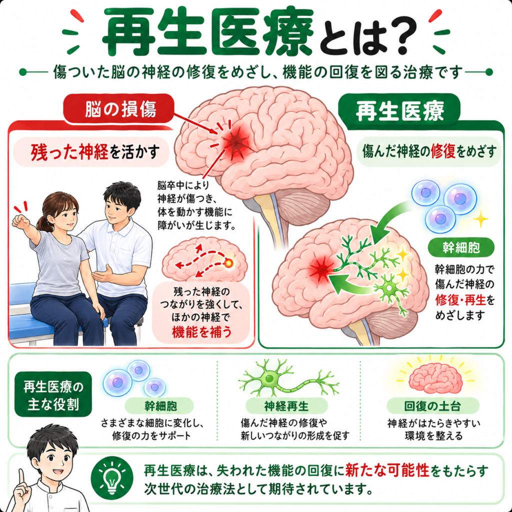 脳卒中後の再生医療で傷ついた神経の修復を目指す仕組み