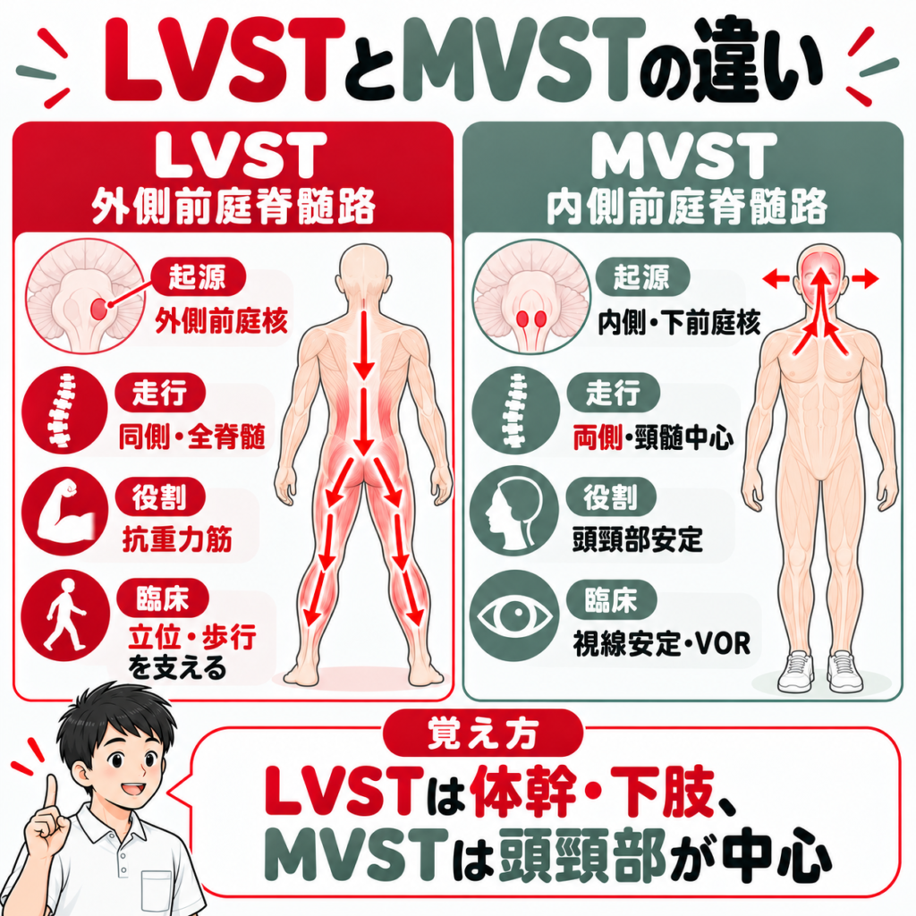 前庭脊髄路の定義と2路構成の解説