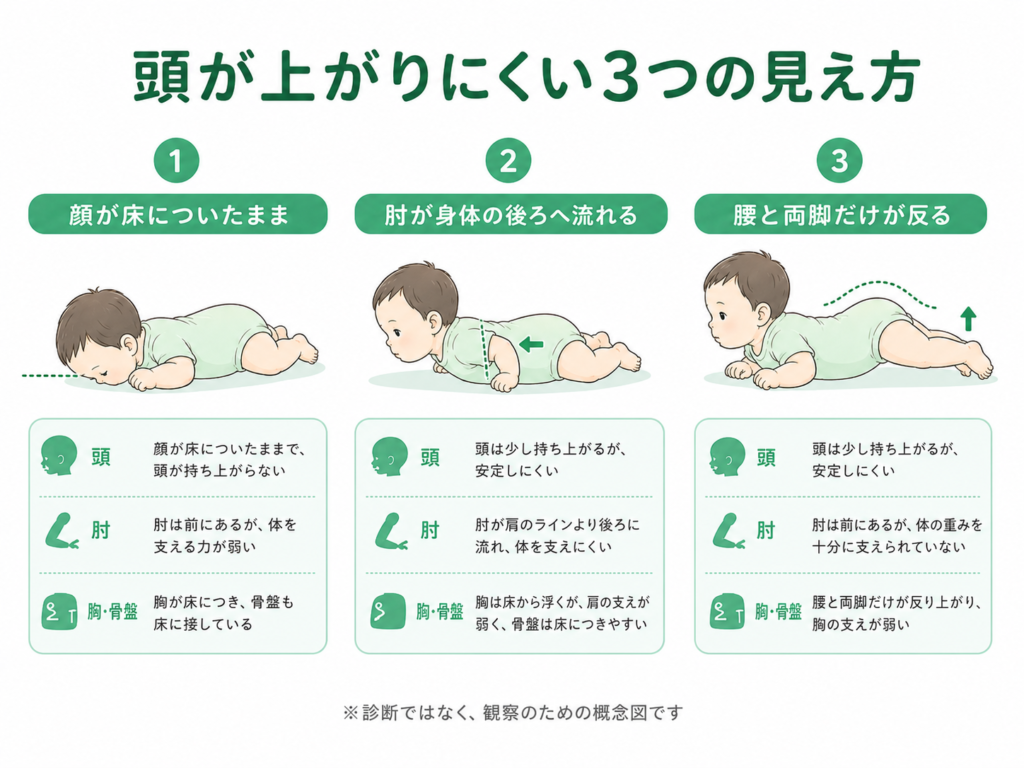 頭が上がりにくい３つの見え方