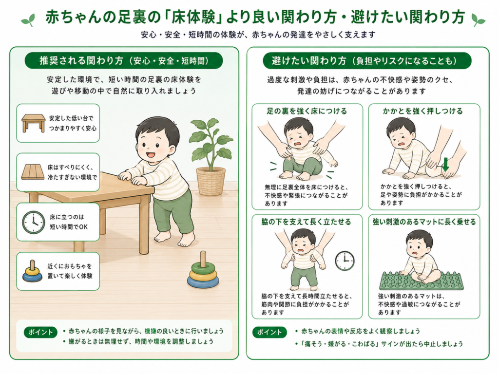 赤ちゃんの足裏の湯か体験より良いかかわり方・避けたい関わり方