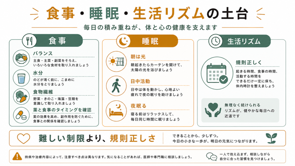 食事、睡眠、生活リズムで大事なこと
