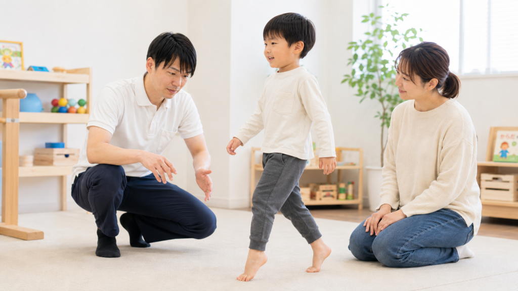 つま先歩き