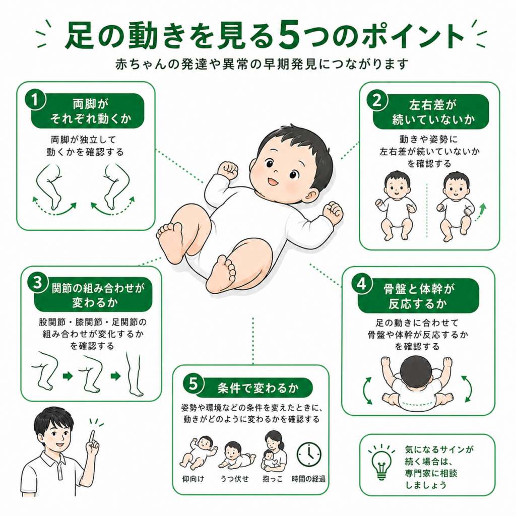足の動きをみる５つのポイント