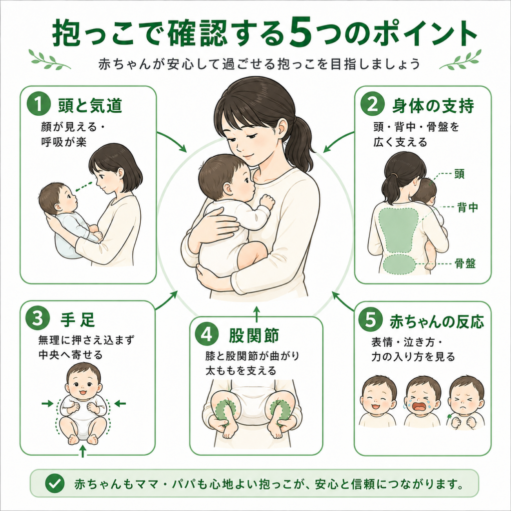 抱っこで確認する５つのポイント