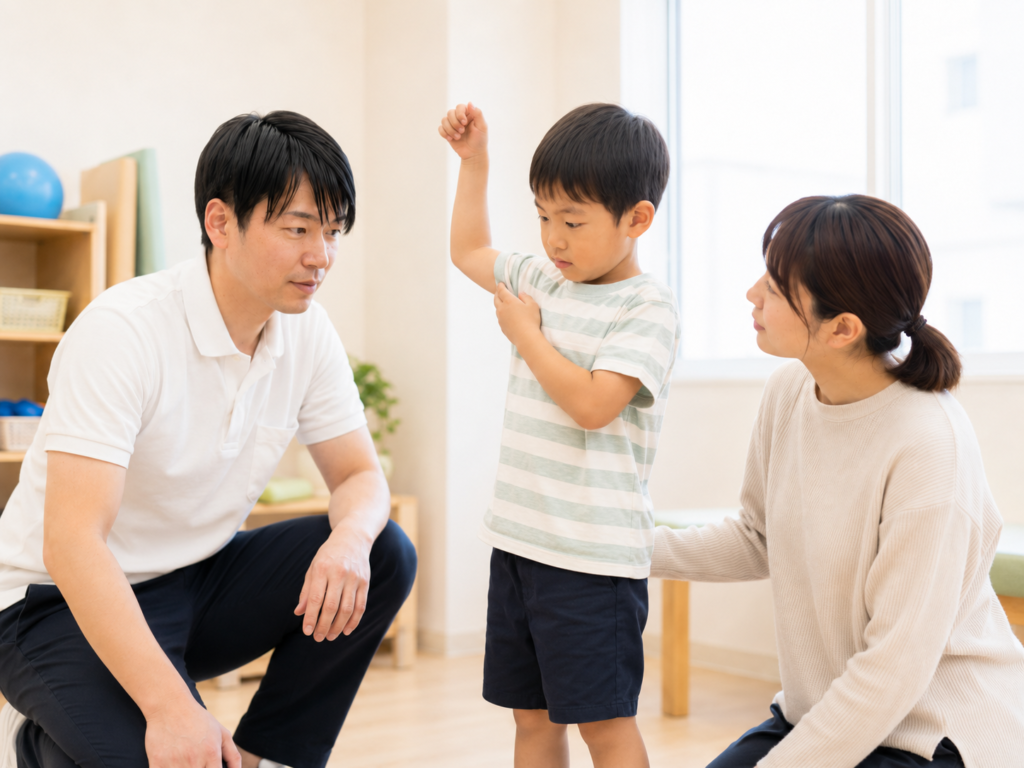 上肢挙上　家族