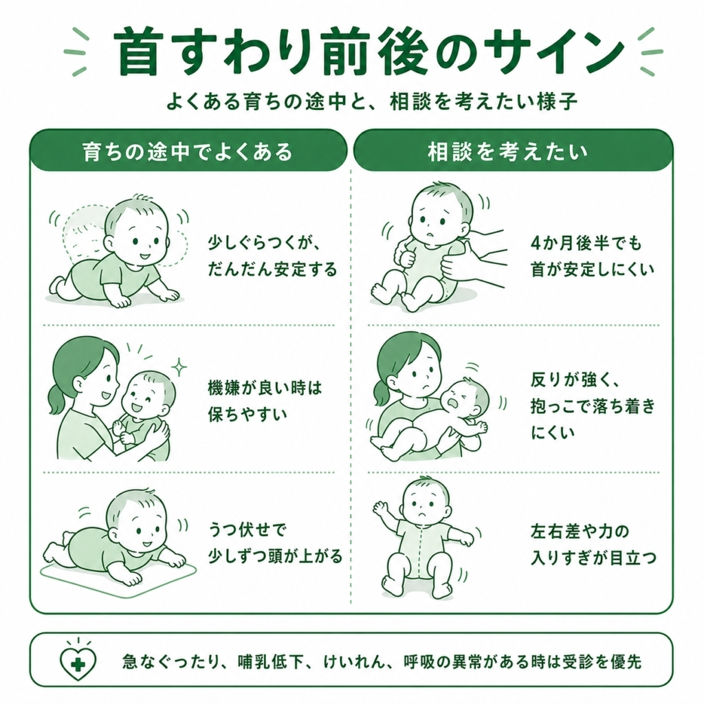 首座りの前後のサイン
