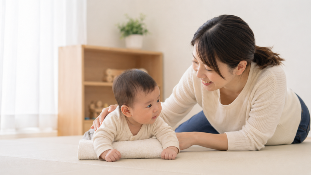うつ伏せとお母さん