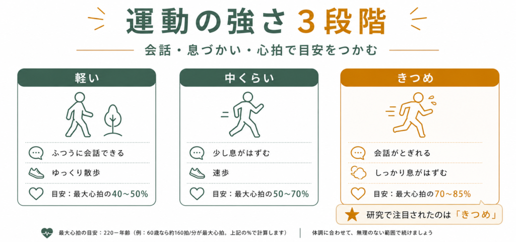 運動の強さの３段階