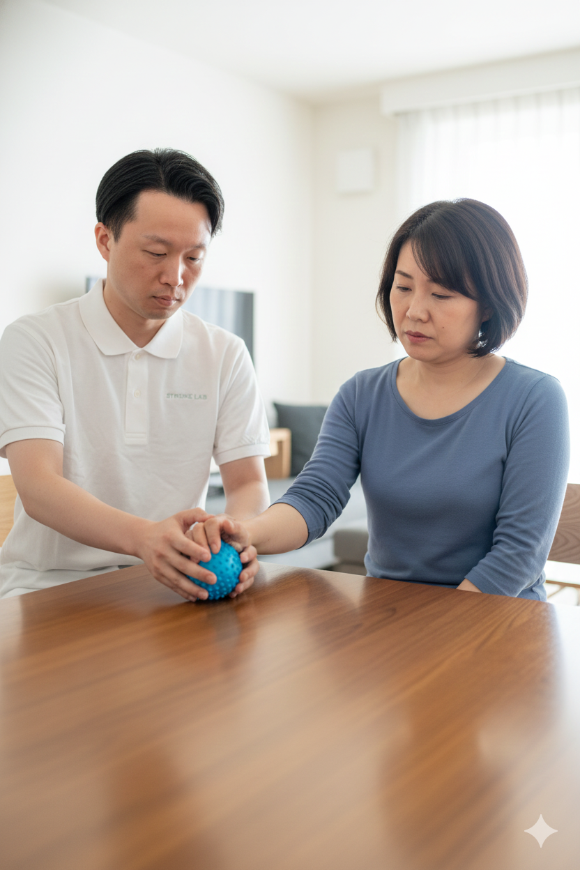 STROKE LABの訪問リハビリ実施場面