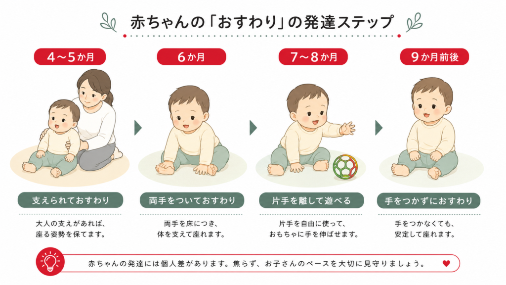月齢ごとの坐位