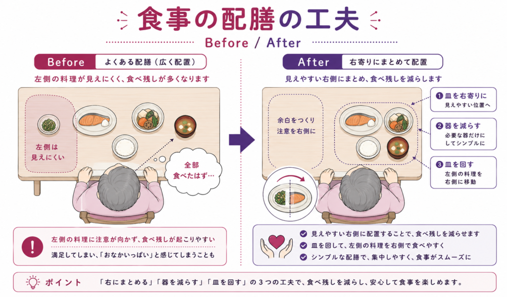 半側空間無視の食事