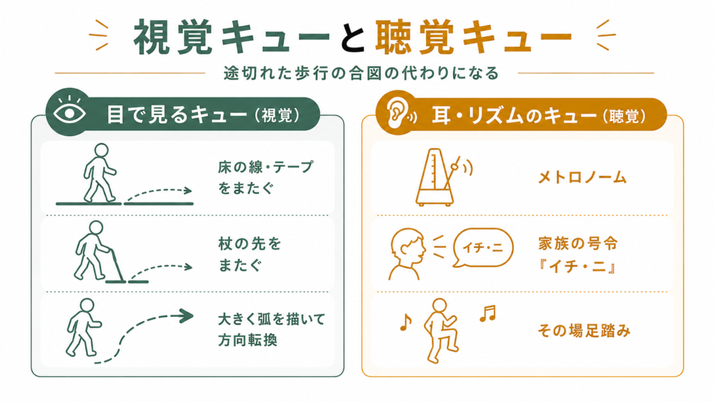 視覚キューと聴覚キュー
