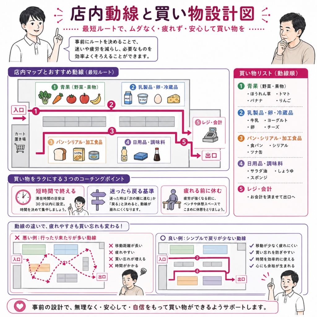 スーパーの導線確保