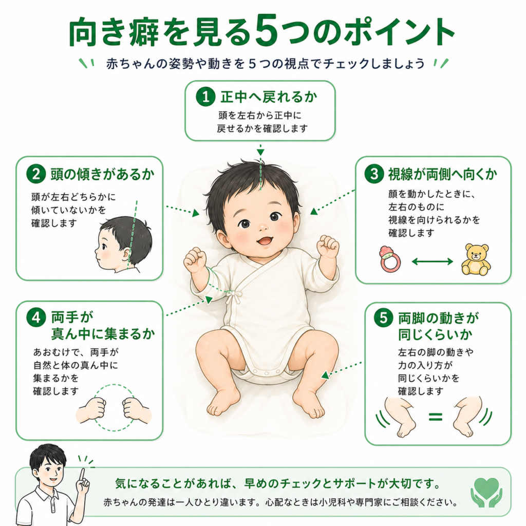 向き癖を見る5つのポイント