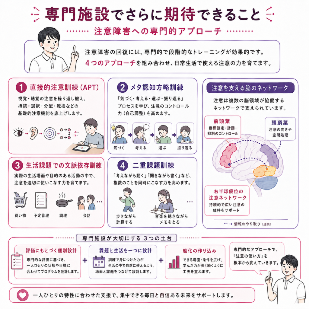 専門施設でできる注意障害アプローチ