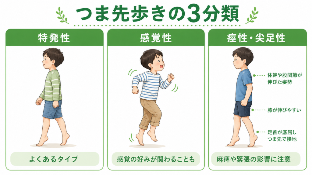 つま先歩行の3分類