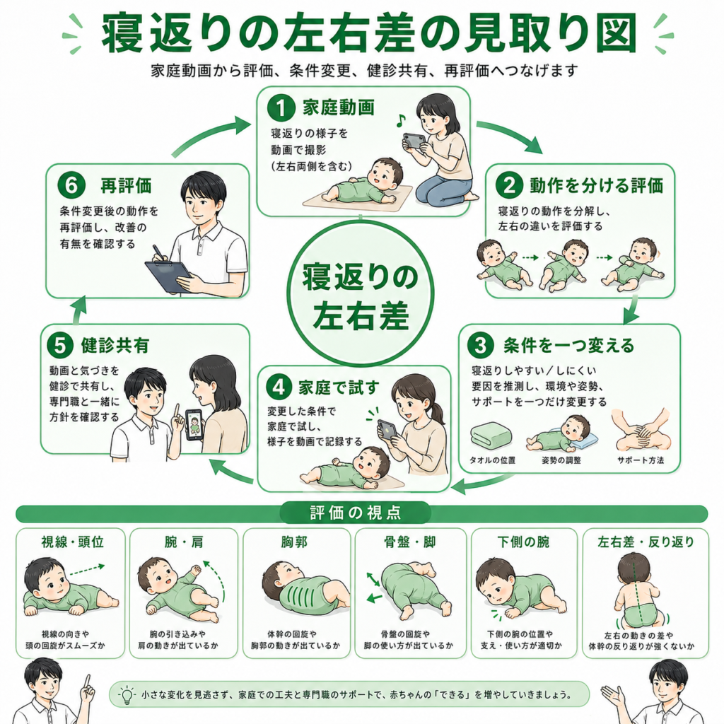 寝返りの左右差の見取り図