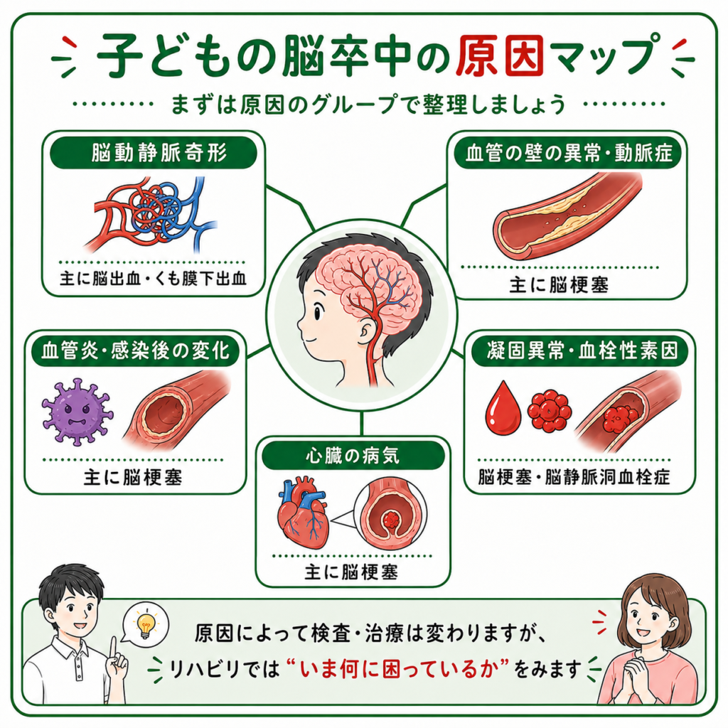 子どもの脳卒中の原因マップ