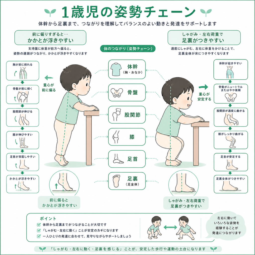 1歳児の姿勢連鎖