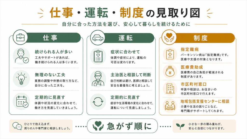 仕事、運転、制度の見取り図