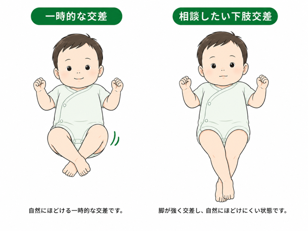 一次的な交差と相談した下肢交差