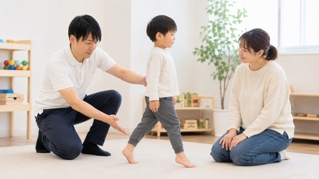 つま先歩行評価