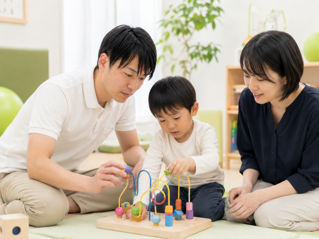 母親と療法士と子