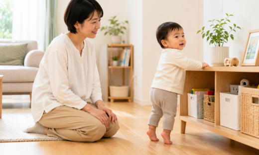 自宅でのつかまり立ち