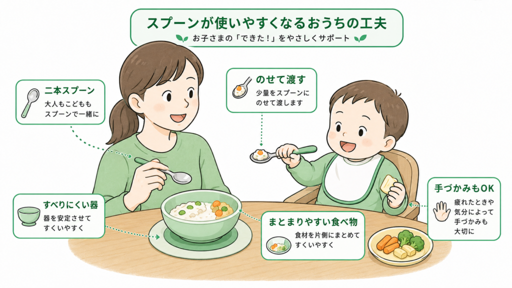 スプーンが使いやすくなるお家の工夫