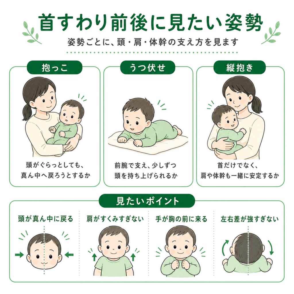 首座り前後に見たい姿勢
