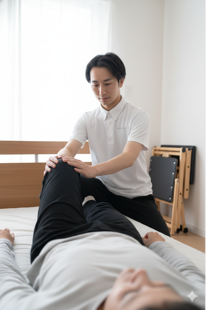 STROKE LABの訪問リハビリ実施場面