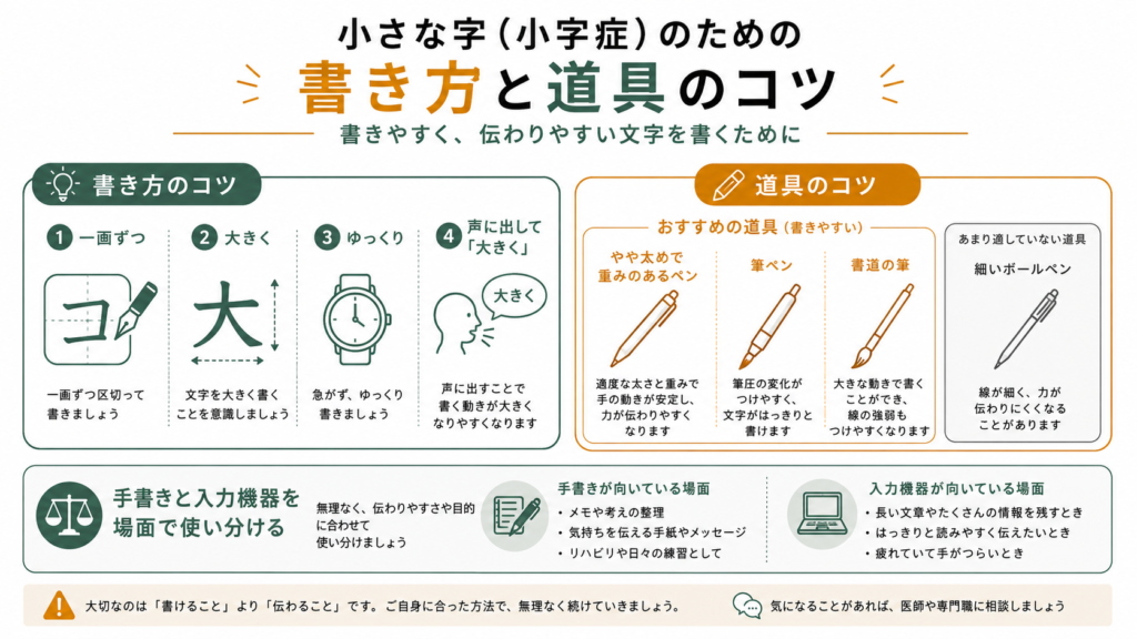 書き方と道具のコツ