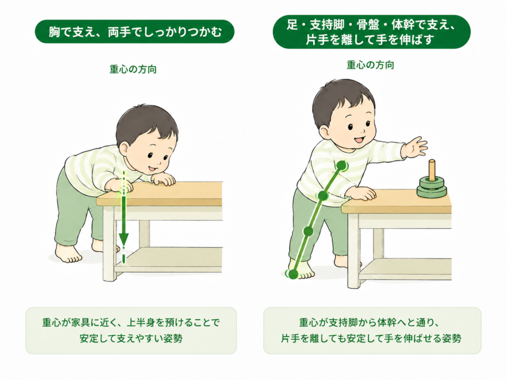 2種類の掴まり立ち