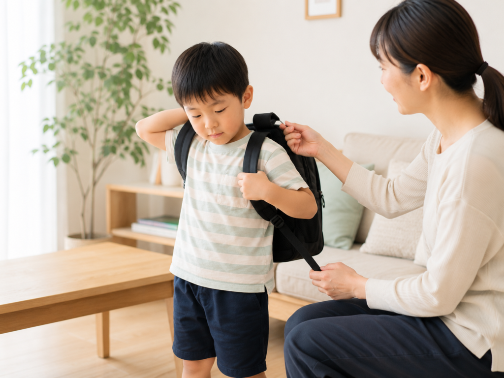 リュックの背負い方