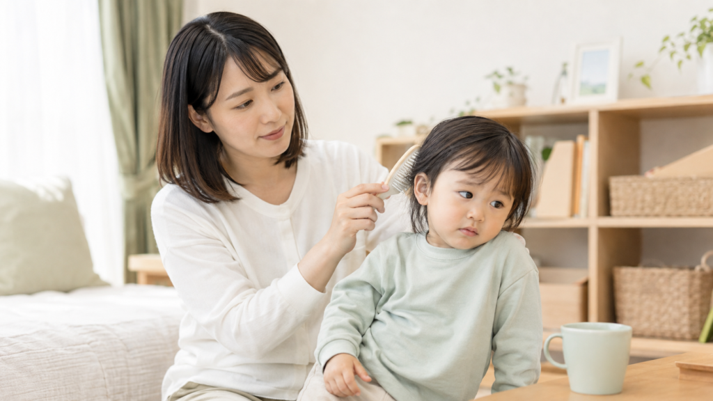 髪をとかす