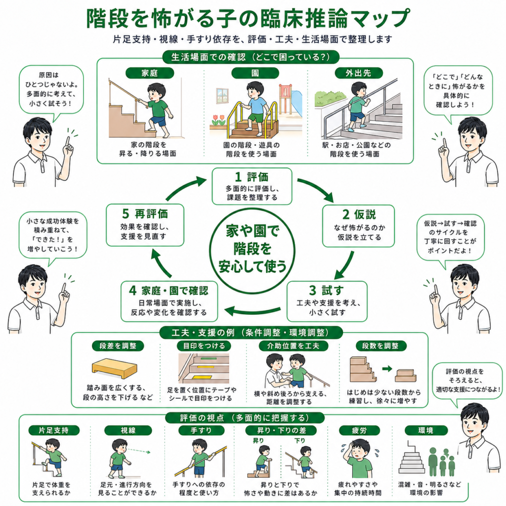 階段を怖がるこの臨床推論マップ