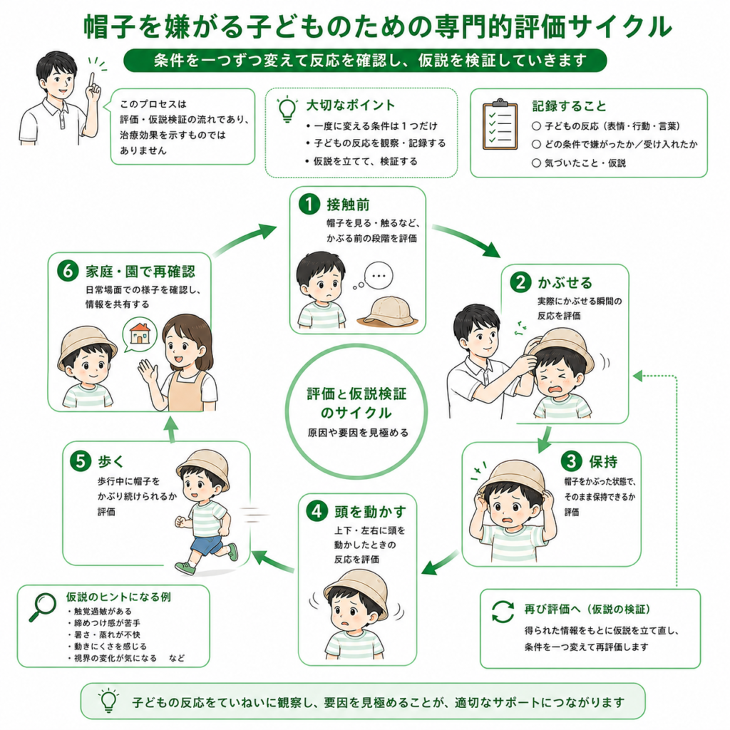 帽子を嫌がる子供たちのための専門的評価