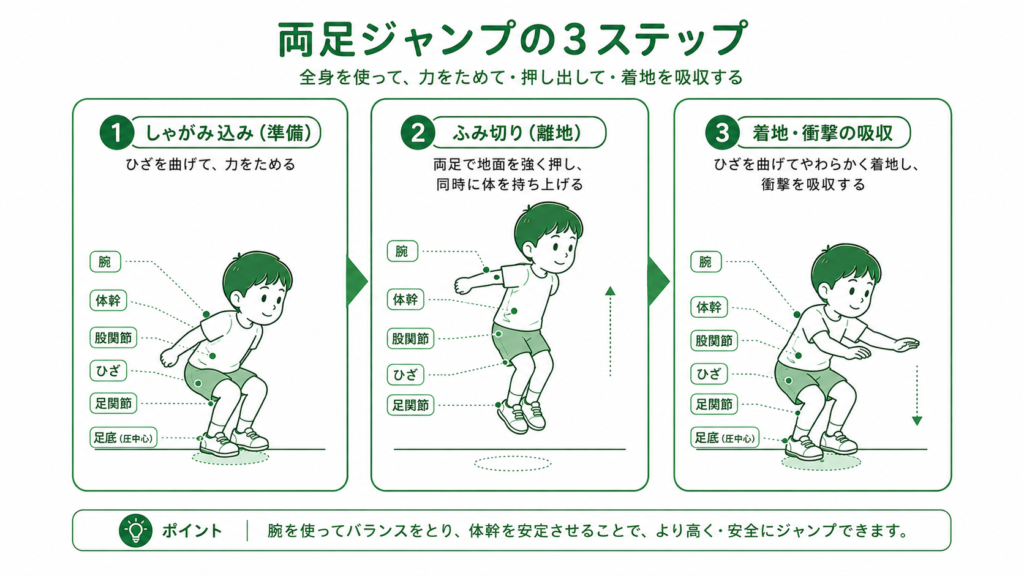 両足ジャンプの3ステップ