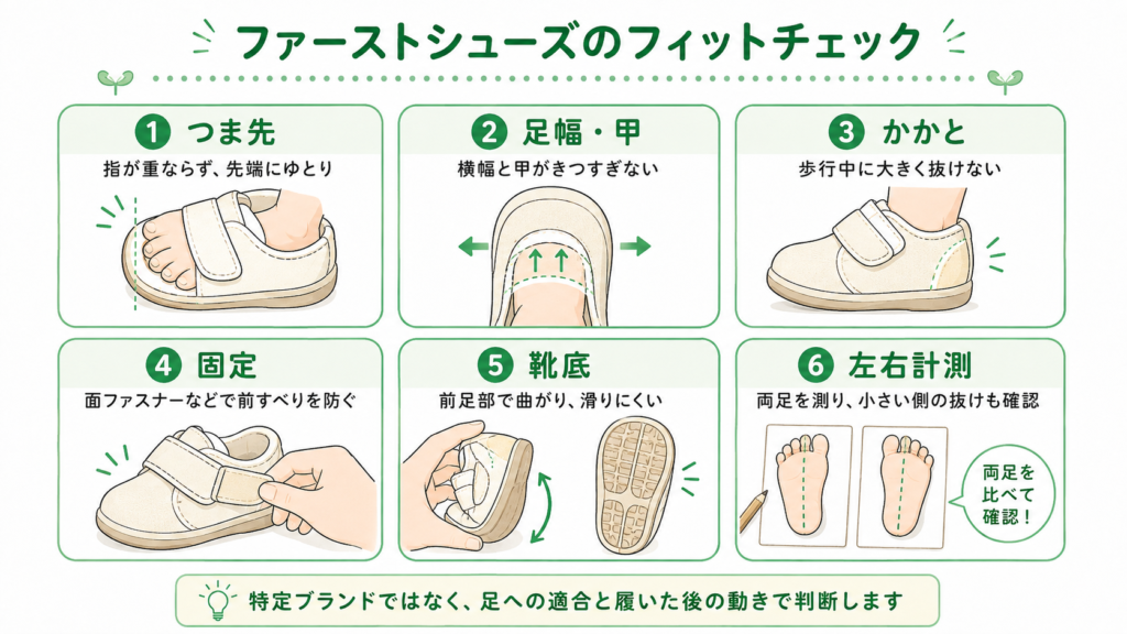 ファーストシューズのフィットチェック