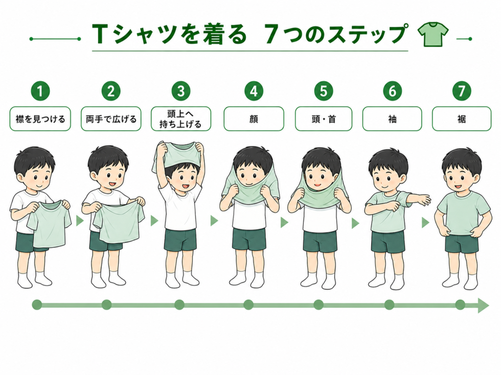 Tシャツを着る７つのステップ