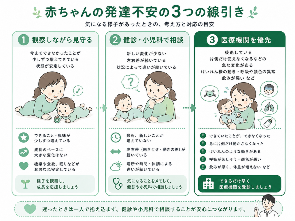 赤ちゃんの発達不安の3つの線引き