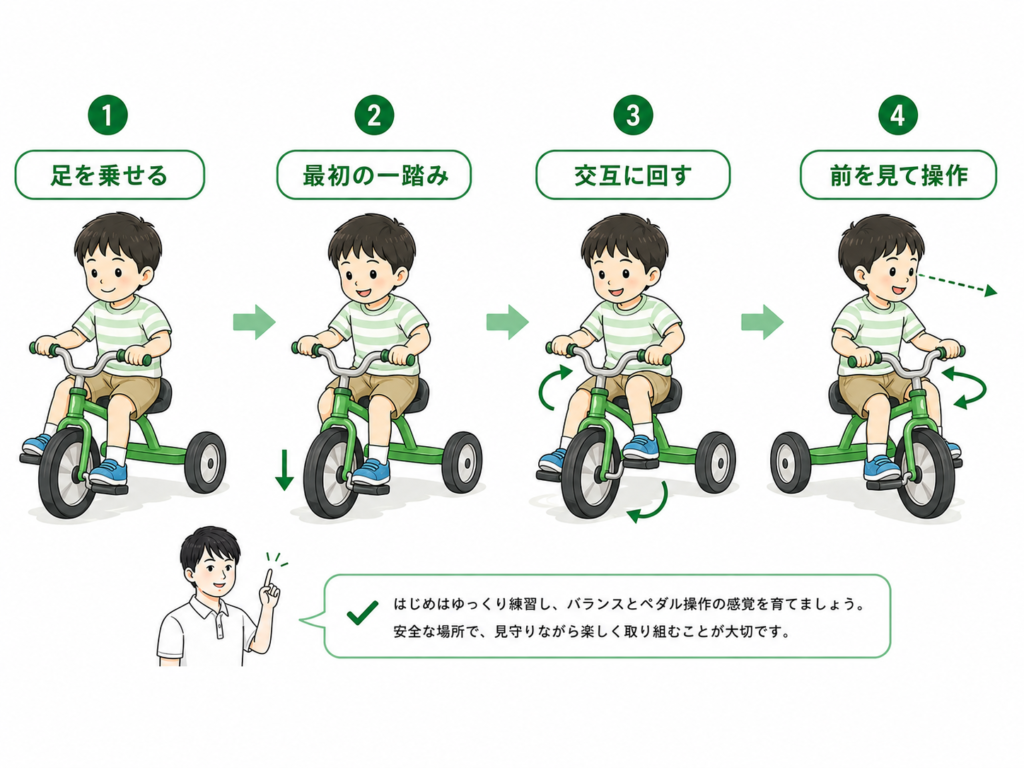 三輪車の4つのパート