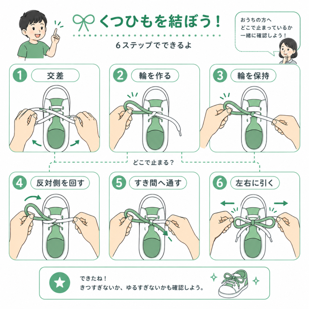 靴ひもを結ぶ