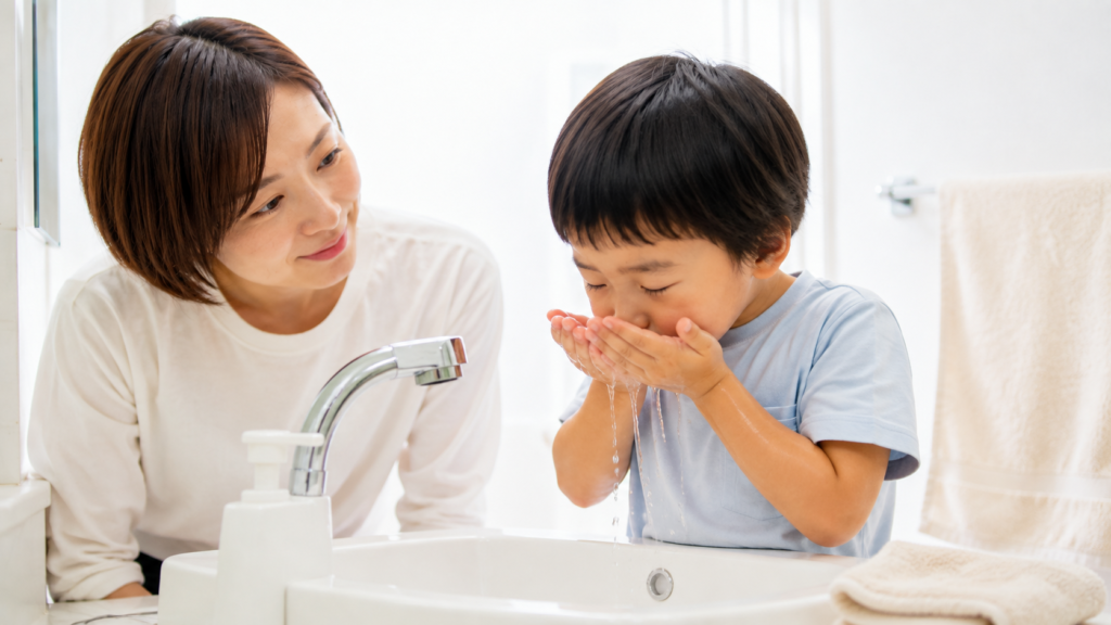 洗顔の様子