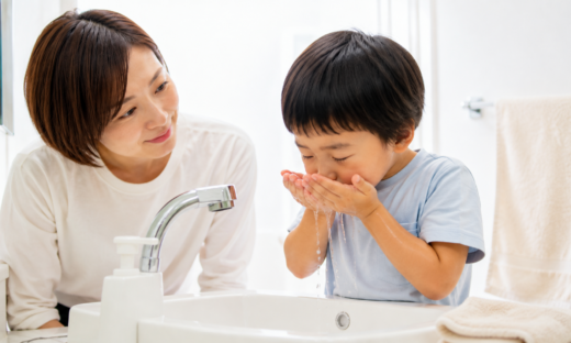 洗顔の様子