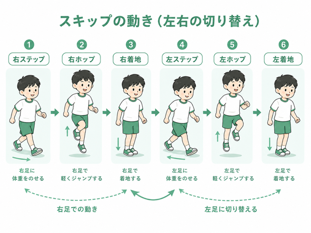 スキップの動き方