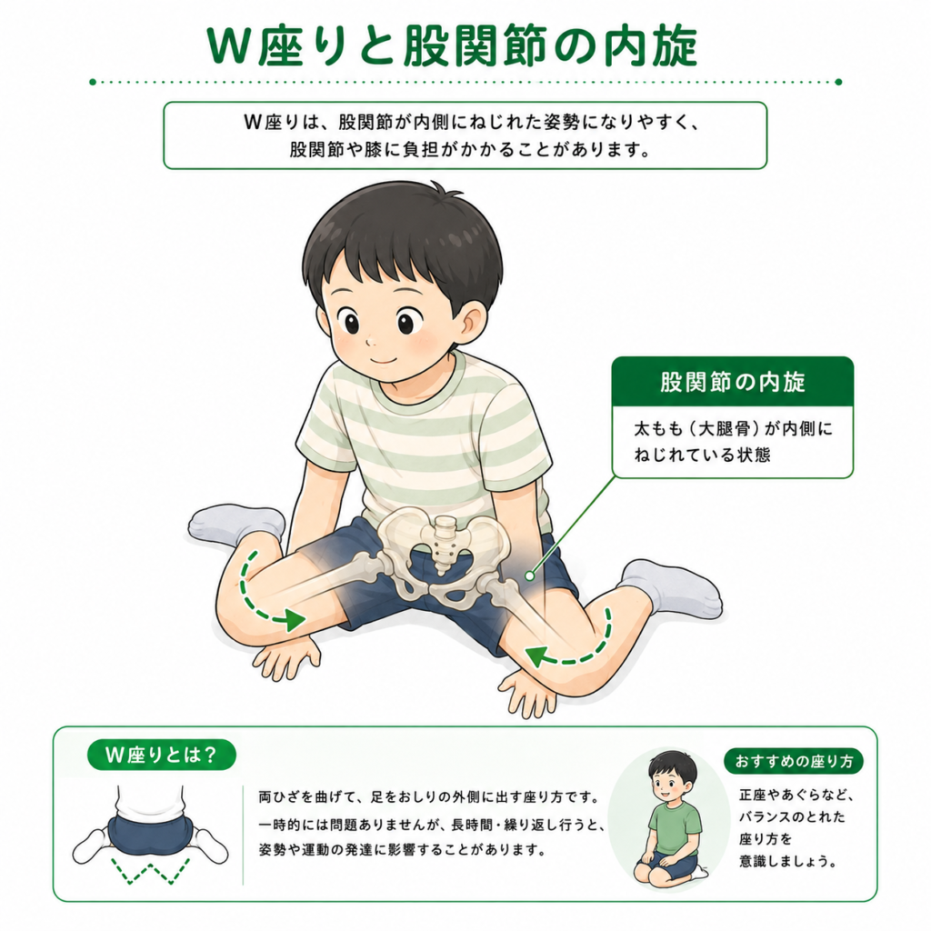 W座りと股関節内旋