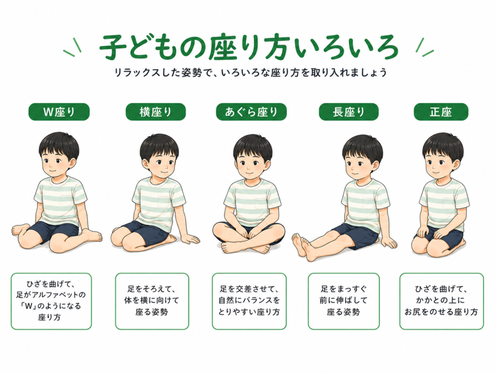 子供の座り方いろいろ